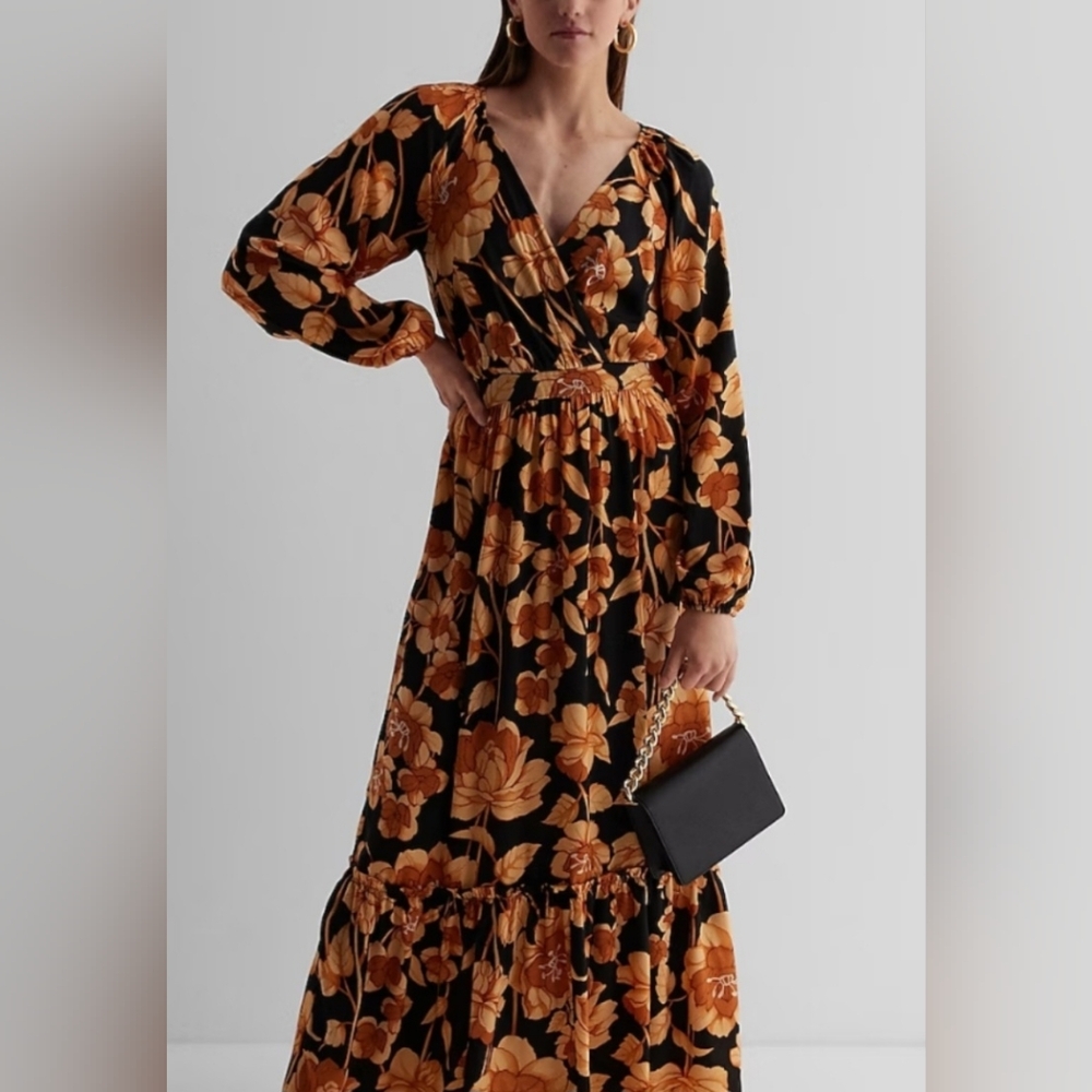 Express Floral Tiered Maxi Dress